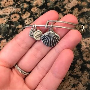 Alex and Ani Silver Sea Shell Charm Bangle